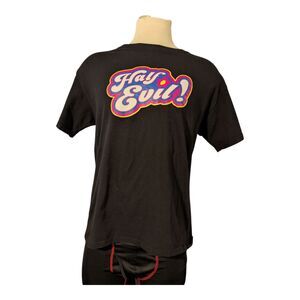 Half Evil 333 T-Shirt Large 23x30 Black Graphic Streetwear Tee